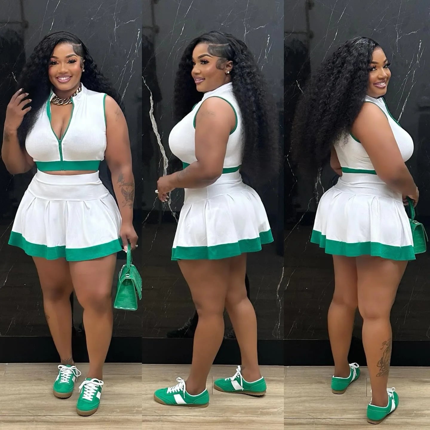 Belle Bloom V-Neck Two-Piece Set